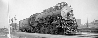 Atchison, Topeka & Santa Fe's only three Fairbanks-Morse Erie-Builts lead  lead train 101, the Centennial State, out of Denver with 7 cars at 30 MPH  in 1951. The poor reliability of the